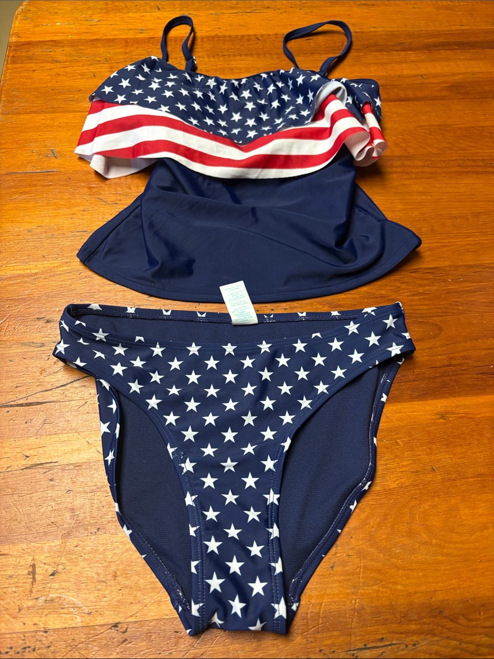 Oasis Navy Blue Red White Stars Tankini Bikini Set